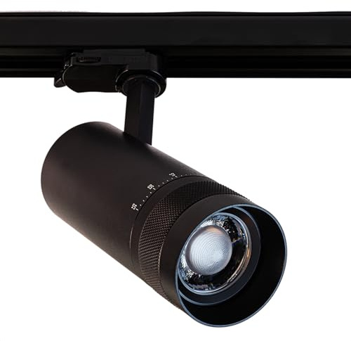 INNOVATE 3 Phasen LED Strahler fokussierbar, 8W, 20-55°, 3000K | 3Phasen Spots schwarz | LED Schienenstrahler | Deckenstrahler Schienensystem Lampen | 3 Phasen Schiene Spot Fokus dimmbar WW