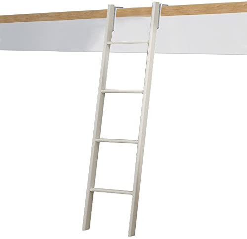 Boden-Etagenleiter, Metallhaken, Kletterleiter 150/160/170 cm, Trittleiter für den Innenbereich, Dachboden, Schlafsaal, Schulzimmer, langlebige Doppel-/Doppelbettleiter mit bequemem Pedal (weiß, 1,7