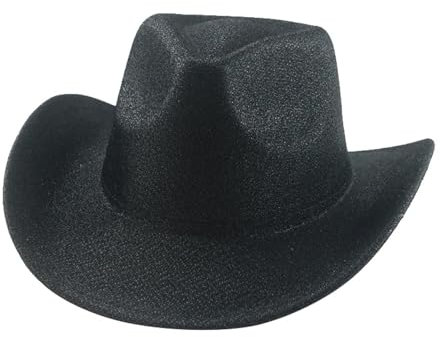 FULUJIDI Fedora Trilby Filzhut Hut Hut Cowboy Hut Western Cowboy Hüte Für Women Hut Breite Krempe Panama Casual 56-58Cm (Erwachsene) Schwarz