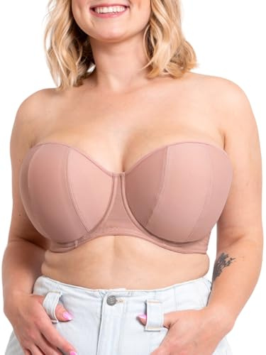 Kurvig Kate Luxe axelbandslös multiway BH latte 34K, Latte, 75P