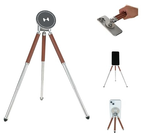 Harlowe Classic Tripod for Cellphone, Magsafe Compatible, Compact and Collapsible, Professional Quality Phone Tripod Stand with Extendable Feet