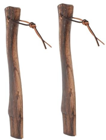 BUTIFULSIC 2pcs Ergonomic Wooden Axe Handle Replacement Solid Wood Grip for Mini Axe for Firewood Cutting Gardening Camping and Outdoor Activities