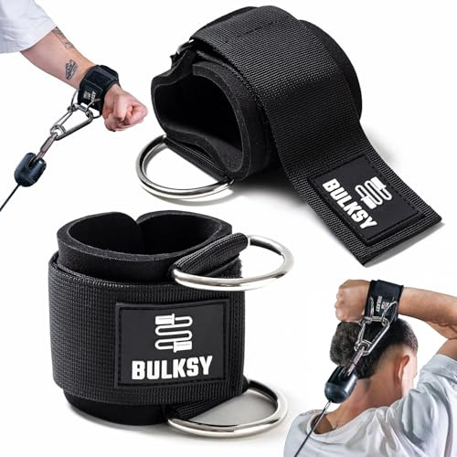 Sangle Poignet Musculation Poulie - Poignée Musculation - Bande Poignet Musculation - Sangle Poignet Musculation - Cuff Musculation - Machine à poulie - Accessoires poulie Fitness - Guide Interactif