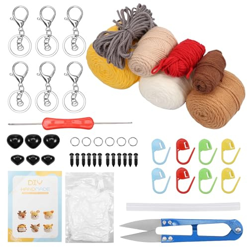 Guniata Häkelset für Anfänger,Häkeln Starter Set für Anfänger,Anfängerset zum Häkeln,Tier-Häkelset mit Vielen Accessoires(B)