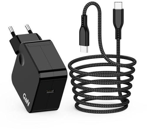 67W Cargador GAN USB C para MacBook Pro/Air 13 14 15 Pulgadas, ASUS ZenBook 14, Lenovo ThinkPad Yoga, HP Convertible X360, Huawei MateBook, Samsung GalaxyBook/Tab, 65W Cargador Portátil USB C, Negro