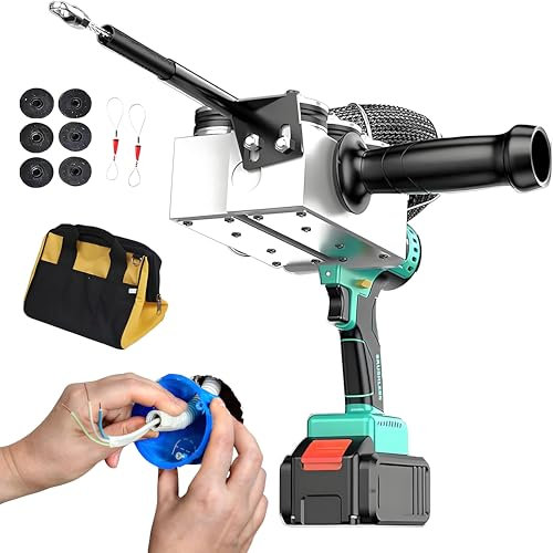 WANGYYDS Filettatrice per Elettricista, Completamente Automatica Infila, Infilatrice per Cavi Elettrici da 50 m/Min con Luci a LED, per L'idroelettrico da Costruzione,4.5AH-LithiumBatteryX1