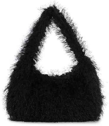 OPLERT Borse hobo in pelliccia sintetica soffice da donna, borse morbide, trendy e carine in peluche