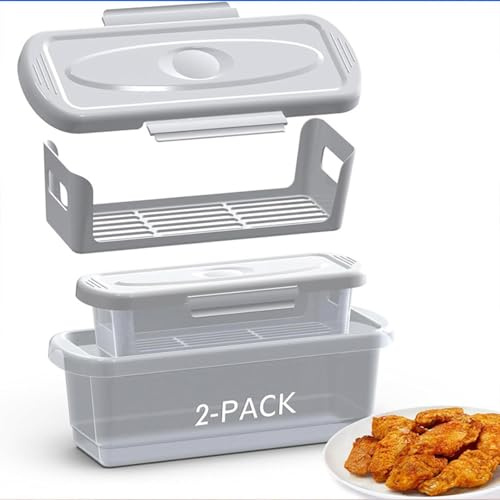 Générique Bol à pâte avec couvercle, 2 paquets de pâte à poisson Shaker Mess Bread Shaker gratuit conteneur idéal pour les poissons frits, poulet frit, anneaux d'oignon, ailes et plus
