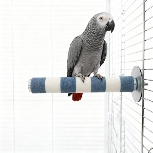AOTU Bird Perch for Cage, 7.9” x 1” Rough-Surfaced Grinding Stone – Durable Beak & Claw Trimming Accessory for Conure, Cockatiel & Parrot, Non-Toxic Long-Lasting Bird Cage Accessory