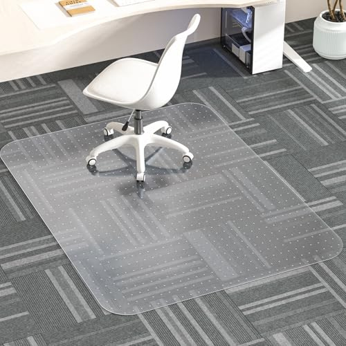MESHDO Office Chair Mat for Carpet,90 X 120 X 0.22CM Desk Chair Mat for Carpet Floors, Clear and Thick Rolling Computer Chair Mats with Non-Slip Studded for Home and Office Low Pile Carpets