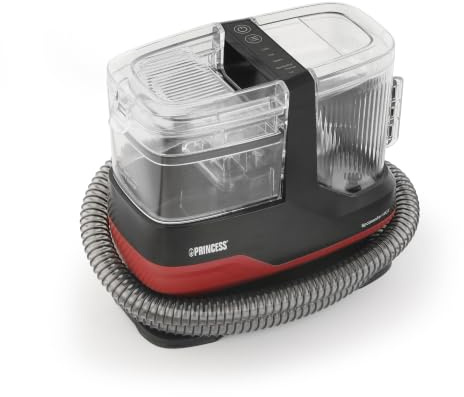 Princess Nettoyeur de Taches avec Fonction Vapeur, 1800 W, 4 Modes de Nettoyage, 13 Accessoires, Aspiration d Eau, Flexible Souple, Élimination des Taches sur Différentes Surfaces, 01.332023.01.001