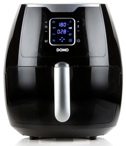 Domo DELI-FRYER XXL Hot air fryer 5,5 L Solo Negro, Plata Independiente - Freidora (Hot air fryer, 5,5 L, 1,5 kg, 80 °C, 200 °C, 30 min)
