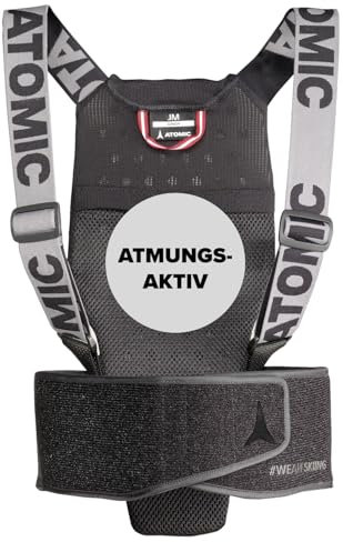 ATOMIC Live Shield JR I Kinder-Protektorenweste mit 3-lagigem Multi Density Schaum für maximalen Schutz I Hochwertiger Rückenprotektor aus atmungsaktivem Mesh I Ski-Schutzweste mit Taillengurt