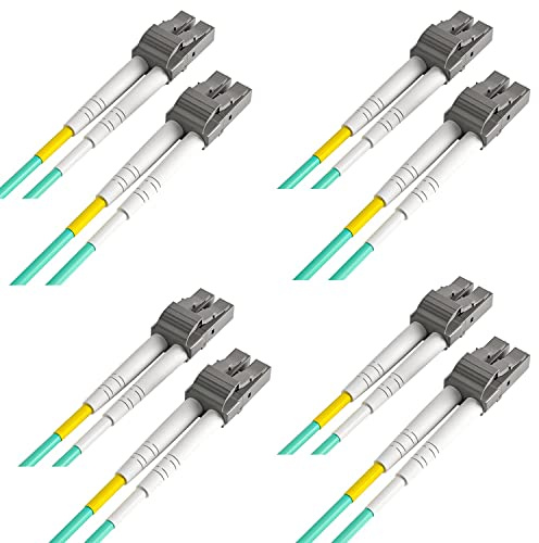 ipolex LC to LC Fiber Patch Cable Multimode, 10Gb OM3 Fiber Optic Cable, Duplex 50/125μm Fiber Optic Internet Cable, LSZH Fiber Optic Jumper for MMF SFP/SFP+ Transceiver, 1-meter, 4-Pack.
