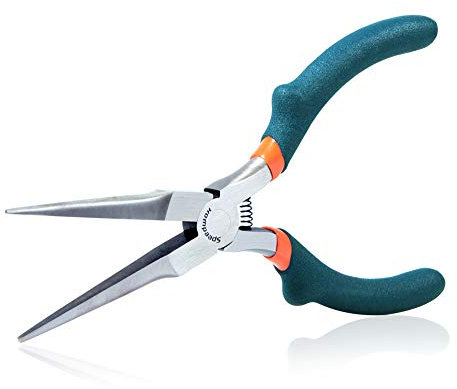 SPEEDWOX Mini Needle Nose Pliers Extra Long Smooth Jaw 6 Inches Convex Shoulder Small Long Nose Pliers Thin Micro Precision Wire Looping Fine Chain Nose Pliers Beading Tool Hobby Craft DIY Supplies
