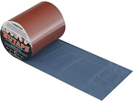 Parotec BuTape Aluminium Butylband – Alu-Dichtband für Dachreparatur – Wasserdicht, UV- & Witterungsbeständig, starke Haftung auf vielen Untergründen – 100 mm x 10 lfm – 7 Farben (Ziegelrot)