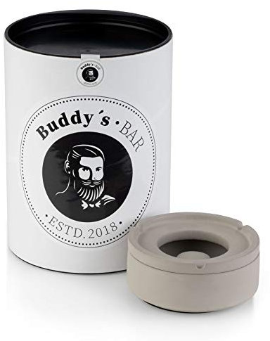 Buddy´s Bar - Posacenere „Concrete“, posacenere antivento di alta qualità in cemento, Diametro 10,5 cm, altezza 5 cm, superficie inferiore antigraffio adatta ai mobili, cemento grigio