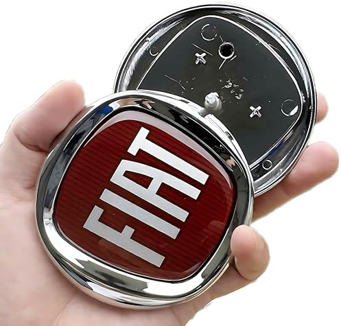 luguanglian Ensemble d'Emblèmes Voiture Avant et Arrière Compatible avec la Fiat 500 2007-2025 - 12cm/9.5cm Avant, 9.5cm Arrière - Installation Facile : Adhésif ou Boucles,Front Grill-9.5 cm