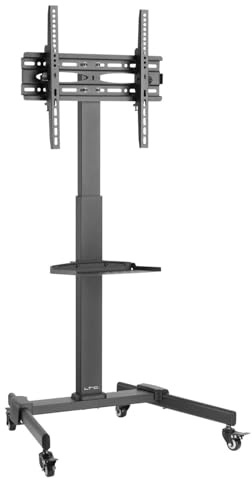 TVCART LTC – Mobiler Trolley für Fernseher von 32 Zoll – 55 Zoll / 81 – 140 cm mit Halterung für Lautsprecher oder Laptop