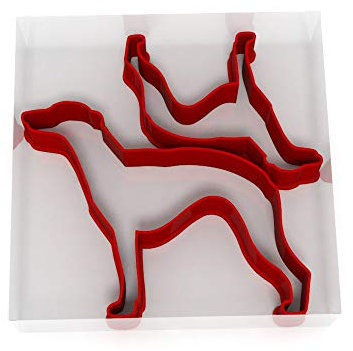Mini Whippet Dog Set di 2 taglierine per fondente 3 cm + 5 cm