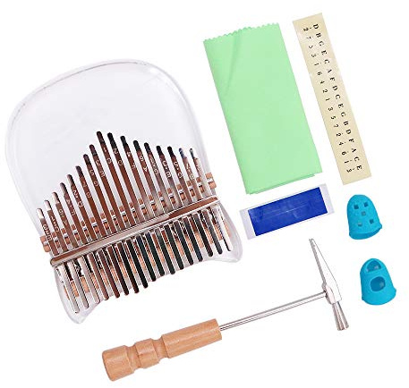 Alnicov 17 Keys Kalimba Handcrafted Acrylic Made Artwork Thumb Piano With Accessories