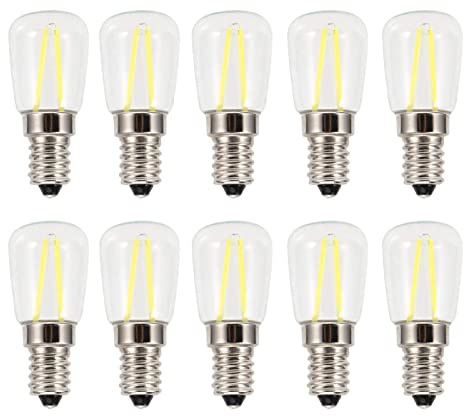 Omabeta 10 st E14 LED dimbar glödlampa justerbar ljusstyrka bubbla insättning med LED lång tråd för bil landskap lampor och skåpbelysning
