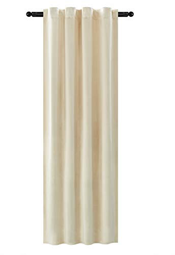 WOLTU Samtvorhänge, für Schlafzimmer Wohnzimmer, Verdunklungsvorhang mit Kräuselband Thermogardine, 300 g/m² Schwere Samtige, 140 x 245 cm, Hellsand