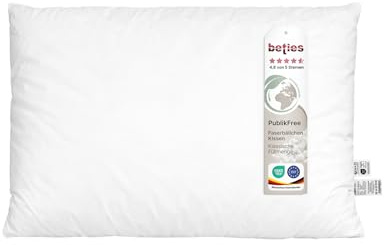 beties - PublikFree - Kopfkissen ca. 40x60 cm Kissenfüllung Allergiker-Kissen Allergikergeeignet Kissen Schlafkissen Weich Polyester-Faserbällchen Bezug 100% Baumwolle