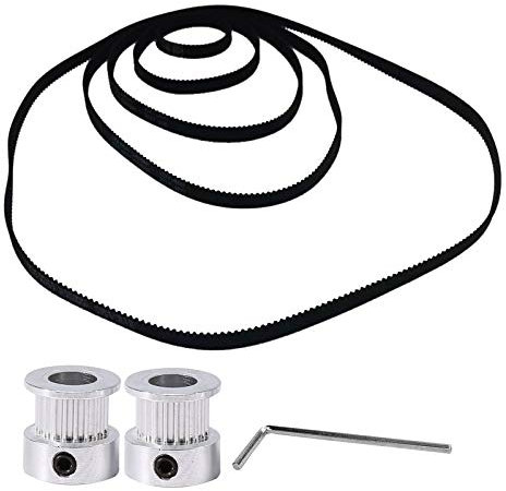 GT2 Zahnriemen mit geschlossener Schlaufe aus Gummi 110 mm 200 mm 300 mm 400 mm 610 mm und 2 Stück 20 Zähne Riemenscheiben 8mm Bohrung Aluminium Zahnscheibe für 6 mm Breite 3D-Drucker