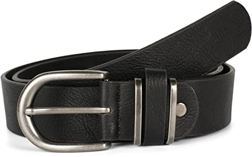 styleBREAKER Unisex Gürtel Unifarben mit Metall an der Gürtelschlaufe, Kunstleder Einfarbig, Hüftgürtel, kürzbar 03010123, Farbe:Schwarz, Größe:90cm
