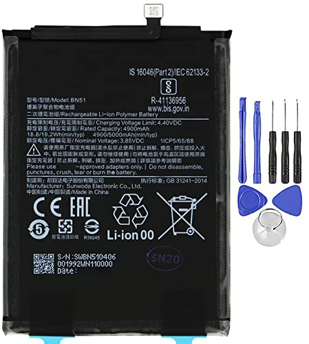 Batterie compatible avec XIAOMI REDMI 8 8 A MI BN51 5000 MAH haute capacité avec kit de démontage inclus
