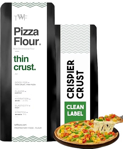 TWF Farine à pizza 1 kg (alternative à la farine 00) pour pizza délicieuse, non blanchie (farine à pizza à pâte fine)
