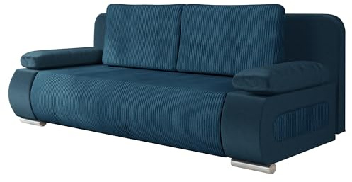 Mirjan24 Schlafsofa Emma Cord, Sofa mit Bettkasten und Schlaffunktion freistehendes Bettsofa Couchgarnitur Schlafcouch (Kronos 05 + Poso 05)