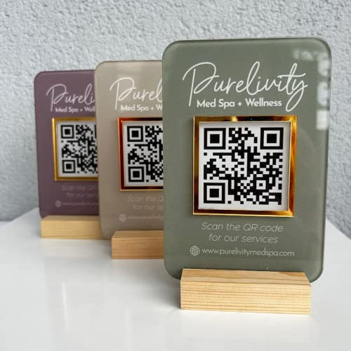 Pahdecor QR-Code-Schild aus Acryl, benutzerdefinierte soziale Beschilderung, Bargeld-App, PayPal-Zahlungsständer, kleines Unternehmen, Mini-Pop-Up-Shop-Schild, Scan-to-Bezahl-Schild