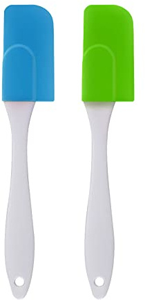 Silicone Baking Spatula 2 Pieces Dough Scraper Silicone Mixing Scraper Baking Scraper Cake Cream Used Spoon for Cooking Baking Cake Decorating Stirring etc
