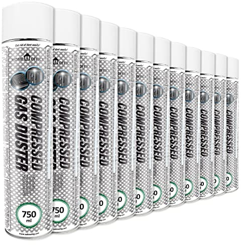 Reinigungsspray 12x 750ml AABCOOLING Home und Office Druckluftspray Gas Duster 750ml, Reinigungsgeräte, Druckgasreiniger Druckluft, Büromaterial