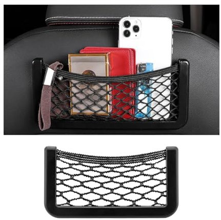 JNNJ Bolsa Red para Maletero Coche, Resilient Autoadhesivo Bolsillo De Red De Almacenamiento para Maletero De Coche, Multifuncional Equipaje Red Bolsa para Coche Asiento, Autocaravanas(Pequeño)