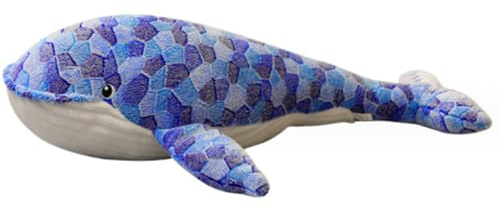 OUKEYI Cuscino di peluche a forma di balena, grande, blu, idea regalo per bambini, 70 cm