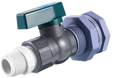 Ioensy Rain Barrel Spigot Ball Valve 3/4inch Water Barrel Diverter Kit for Tubs Replace, 0.75Inch White