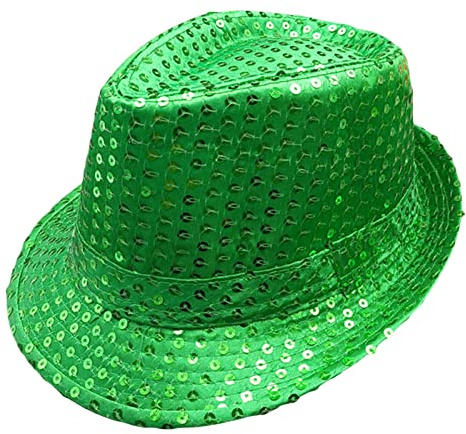 Geagodelia Damen Glitzer Hut Pailletten Mütze Kopfbedeckung für Party Disco Halloween Karneval Kostüm Fasching Accessoires Faschingshut Kostümzubehör Einheitsgröße