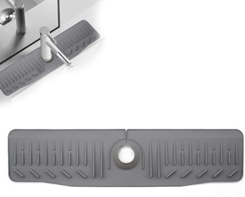 DONGKER Paraspruzzi Lavello Cucina, 24 Tappetino Rubinetto Asciugatura in Silicone per Controsoffitto Drenante Protezione Antigoccia Bagno Cucina