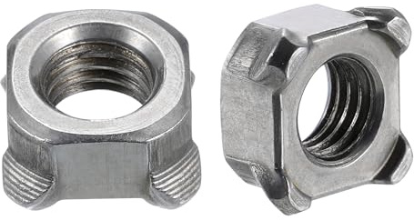 QUARKZMAN Schweißmuttern, M10-1.5 Square UNC Maschinenschraube aus Kohlenstoffstahl Grau 10 Stück