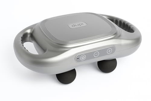 DUPI Pistola de Masaje 6 Cabezas | 20 Niveles de Intensidad | 9 Modos Personalizados | Pantalla LED | Diseño Ergonómico | Gris