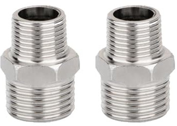 2 connettori per tubi doccia, G1/2 x G3/8 maschio a maschio, adattatore per doccia a capezzolo ridotto, raccordi idraulici per tubi dell'acqua, connettore doccia filettato dritto