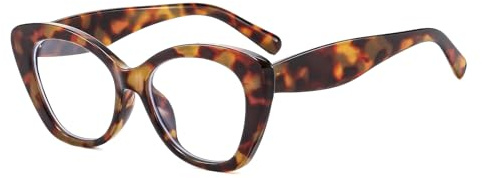 LJCZKA Lunettes Anti Lumiere Bleue Oeil de Chat pour Femme Monture Épaisse Ovale Lunettes à Filtre de Lumière Bleue pour Ordinateur, Jeux et TV