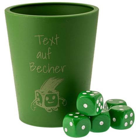 WeLoveDice - DiceCupFlex - Personalisierbarer Würfelbecher - Made In Germany (Waldgrün)