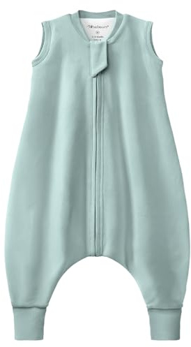 Mosebears Baby Schlafsack Sommer 1.0 Tog Atmungsaktiv Baumwolle Sommerschlafsack für Jungen und Mädchen(Calm Sage,75cm(12-24 Monate))