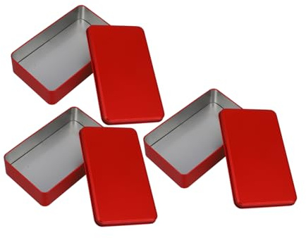 HOLIDYOYO 3pcs Rectangular Tinplate Containers Metal Storage Box Set with Proper Capacity and Sleek Design for Home Organizing and Packaging