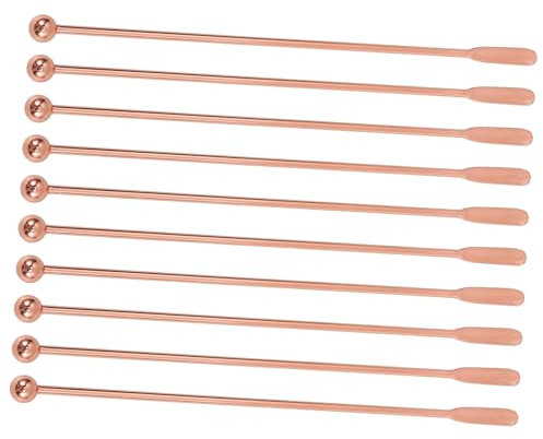 HYTROVE Cuillère à Cocktail en Acier Inoxydable 10pcs Agitateur à Mélanger pour Boissons Longueur 19cm Rose Gold pour Cocktails Et Café