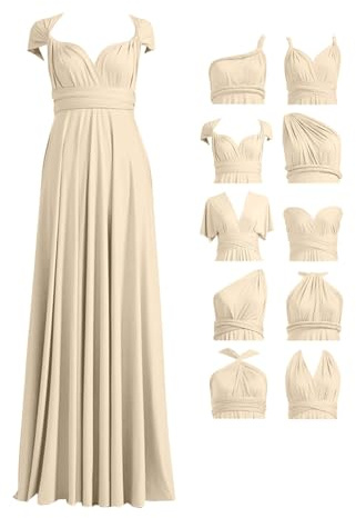 Abendkleider Damen Lang Ballkleid Sexy Infinity Kleid V Ausschnitt Abschlusskleid Festlich Elegant Maxikleid Bandeau Brautjungfernkleider Multiway Hochzeit Cocktailkleid Übergröße Twist Wickelkleid